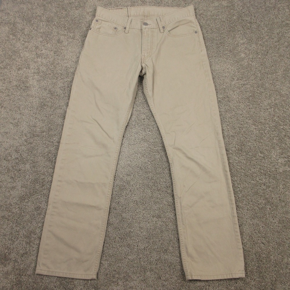 Levis Pants Mens 31x32 Beige 514 Slim Straight Canvas 5 Pocket Chinos Zip Fly